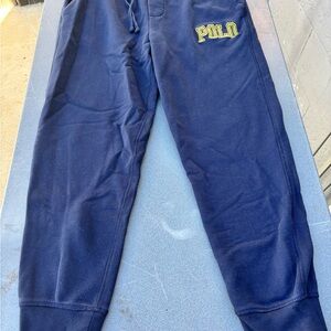 Polo Ralph Lauren Logo Sweatpants Joggers Drawstring Navy Blue Men’s Size Large